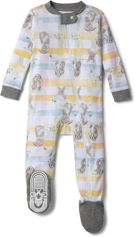 Burt's Bees Baby Baby Boys Sleepers, 100% Organic Cotton, One-piece PJs, Diagonal Zip Up Jumpsuit, Snug Fit Pajamas with Snap Tab in sizes 12, 18, and 24 Months in Saudi Arabia