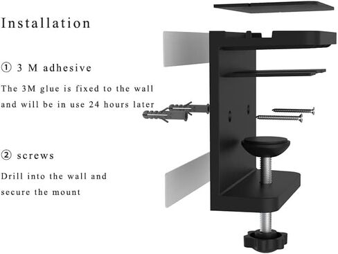 حاملات شرائط الطاقة، صواني إدارة الكابلات المثبتة على الحائط أو تحت المكتب، منظمات الأسلاك لتوفير المساحة لشرائط الطاقة، أدوات ضبط الأسلاك للمكتب والمنزل (أسود) in Saudi Arabia