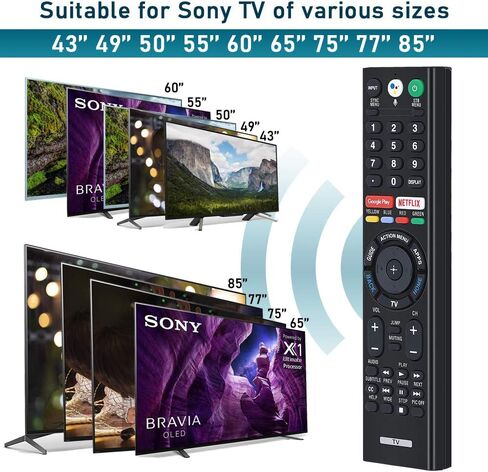جهاز التحكم عن بعد لجهاز Sony Smart Bravia Remote، وجهاز التحكم عن بعد لميكروفون البحث الصوتي من Sony Bluetooth، وتلفزيونات Sony Smart Bravia Android، وتلفزيون Sony 4K UHD Crystal HDR، وتلفزيون Sony OLED Ultra HDTV، وتلفزيون سلسلة XBR KDL، RMF-TX300U in Kuwait