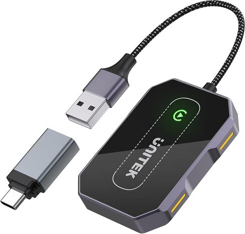 محول Unitek Wireless CarPlay - التوصيل والتشغيل، بلوتوث، محول لتشغيل CarPlay السلكي في المصنع، متوافق مع أجهزة iPhone التي تعمل بنظام iOS 10+ مطلوب in Kuwait