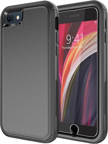 Diverbox for iPhone SE Case [Tempered Glass Screen Protector] [Shockproof] [Dropproof] Heavy Duty Protection Phone Case Cover for Apple iPhone SE (Clear 2in1) in Saudi Arabia