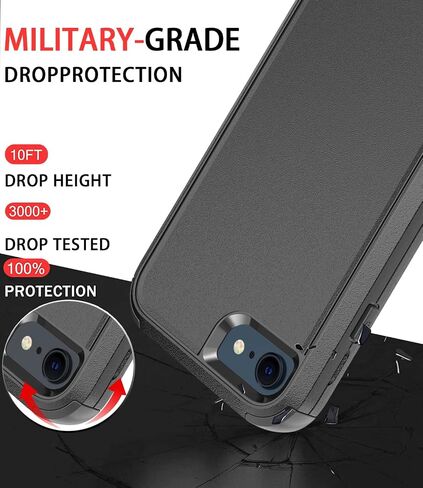 Diverbox for iPhone SE Case [Tempered Glass Screen Protector] [Shockproof] [Dropproof] Heavy Duty Protection Phone Case Cover for Apple iPhone SE (Clear 2in1) in Saudi Arabia