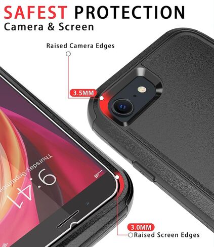 Diverbox for iPhone SE Case [Tempered Glass Screen Protector] [Shockproof] [Dropproof] Heavy Duty Protection Phone Case Cover for Apple iPhone SE (Clear 2in1) in Saudi Arabia