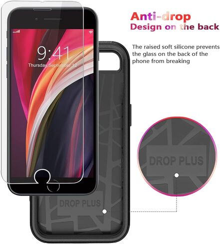 Diverbox for iPhone SE Case [Tempered Glass Screen Protector] [Shockproof] [Dropproof] Heavy Duty Protection Phone Case Cover for Apple iPhone SE (Clear 2in1) in Saudi Arabia