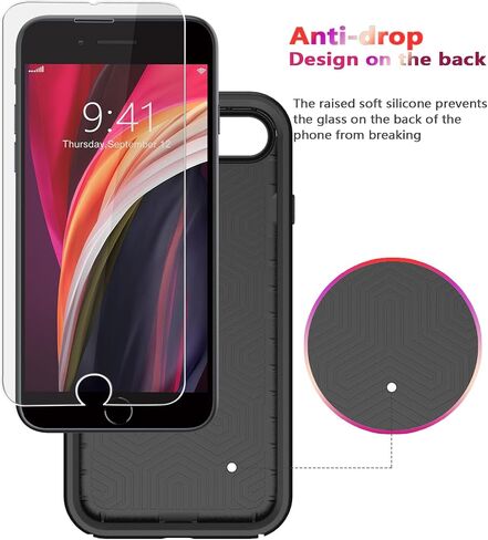 Diverbox for iPhone SE Case [Tempered Glass Screen Protector] [Shockproof] [Dropproof] Heavy Duty Protection Phone Case Cover for Apple iPhone SE (Clear 2in1) in Saudi Arabia