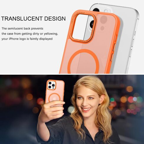 BENTOBEN for iPhone 12 Pro Max Magnetic Case, iPhone 12 Pro Max Phone Case Compatible with MagSafe, Translucent Matte Shockproof Anti-Fingerprint Phone Case for iPhone 12 Pro Max 6.7", Orange in Saudi Arabia