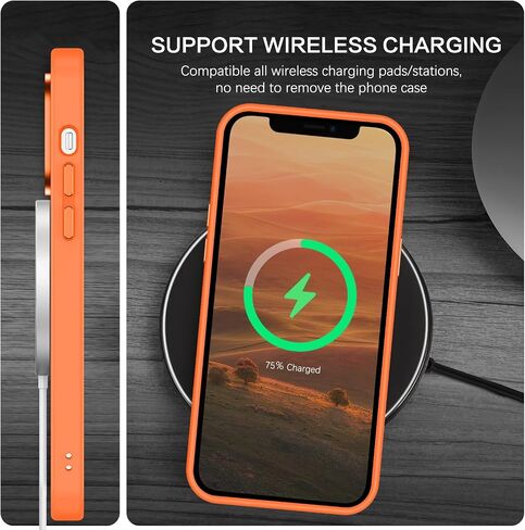 BENTOBEN for iPhone 12 Pro Max Magnetic Case, iPhone 12 Pro Max Phone Case Compatible with MagSafe, Translucent Matte Shockproof Anti-Fingerprint Phone Case for iPhone 12 Pro Max 6.7", Orange in Saudi Arabia