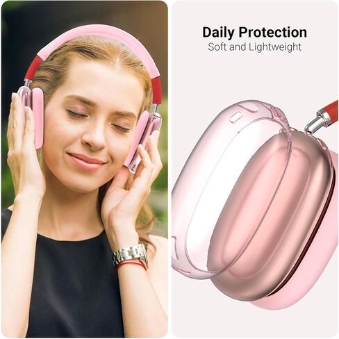 ULAK Case for AirPods Max Headphones, 3in1 Clear TPU Ear Cup Covers/Silicone Ear Pad Case/Headband Cover for AirPods Max, Anti Scratch Transparent Protective Accessories for Apple AirPods Max, White in Saudi Arabia