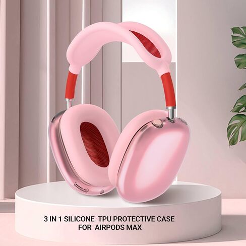 ULAK Case for AirPods Max Headphones, 3in1 Clear TPU Ear Cup Covers/Silicone Ear Pad Case/Headband Cover for AirPods Max, Anti Scratch Transparent Protective Accessories for Apple AirPods Max, White in Saudi Arabia