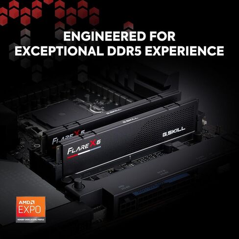 G.SKILL Flare X5 Series (AMD Expo) DDR5 RAM 64GB (2x32GB) 5600MT/s CL46-45-45-89 1.10V ذاكرة الكمبيوتر المكتبي UDIMM - أسود غير لامع (F5-5600J4645A32GX2-FX5) in Saudi Arabia
