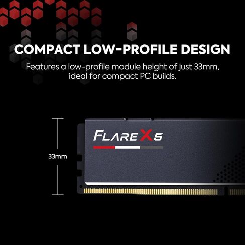 G.SKILL Flare X5 Series (AMD Expo) DDR5 RAM 64GB (2x32GB) 5600MT/s CL46-45-45-89 1.10V ذاكرة الكمبيوتر المكتبي UDIMM - أسود غير لامع (F5-5600J4645A32GX2-FX5) in Saudi Arabia