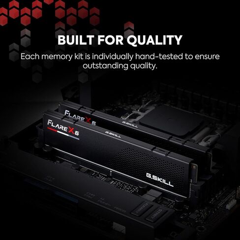 G.SKILL Flare X5 Series (AMD Expo) DDR5 RAM 64GB (2x32GB) 5600MT/s CL46-45-45-89 1.10V ذاكرة الكمبيوتر المكتبي UDIMM - أسود غير لامع (F5-5600J4645A32GX2-FX5) in Saudi Arabia