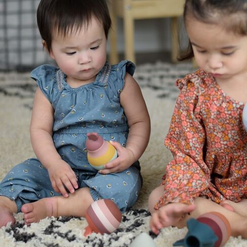 Silicone Pear Stacker Toy for Kids, Toddlers, Babies - Baby Teether Toys, Stacking, Nesting, Sorting, Puzzle, Blocks, Travel, Bath, Sensory, Gift, Educational, Montessori in Saudi Arabia