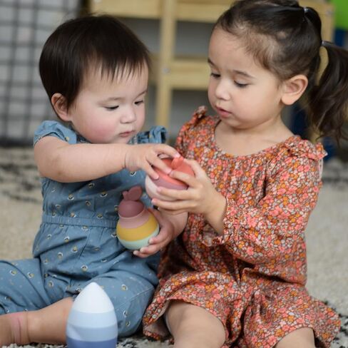 Silicone Pear Stacker Toy for Kids, Toddlers, Babies - Baby Teether Toys, Stacking, Nesting, Sorting, Puzzle, Blocks, Travel, Bath, Sensory, Gift, Educational, Montessori in Saudi Arabia