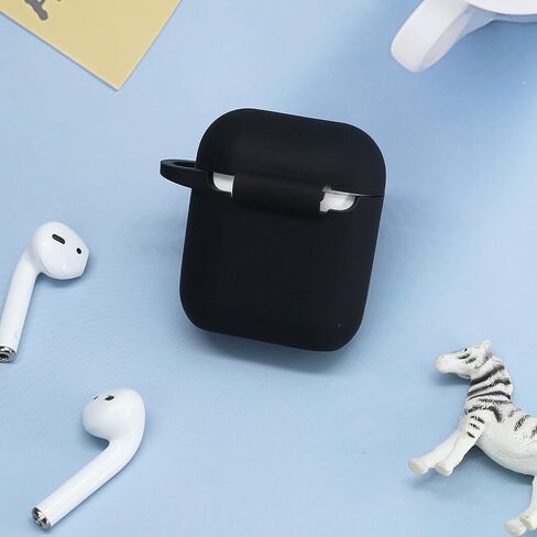 حافظة Wonhibo for Airpods للرجال والأولاد، غطاء رياضي أسود رائع لهاتف Apple Airpod 1 & 2 مع سلسلة مفاتيح (كرة القدم) in Saudi Arabia