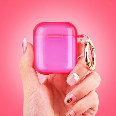 AIRSPO Airpods Case Cover, AirPods 2nd Generation Case Cover with Cleaner Kit, Clear Soft TPU Protective Cover Compatible with Apple AirPods 1/2 Wireless Charging Case with Keychain in Saudi Arabia