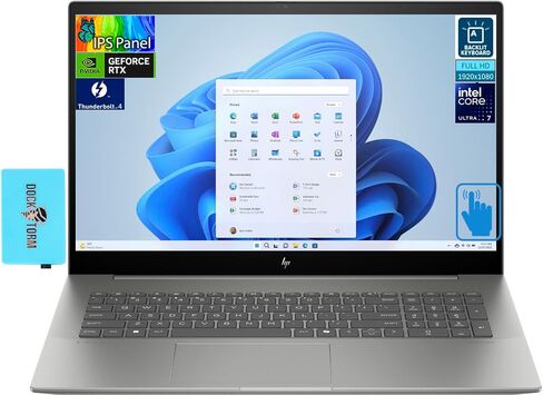 HP Newest Envy Laptop 17.3" Touch IPS FHD Display (Intel Core Ultra 7 155U, GeForce RTX 3050 4GB, 64GB DDR5, 2TB PCIe SSD, Backlit KYB, 2 Thunderbolt 4, Win 11 Pro) w/DKZ Hub USB Port Expander in Saudi Arabia