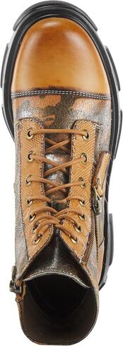 Spring Step L'Artiste Carnelian Booties for Women - Leather Ankle Boots with Lace-up and Zipper - Hand-Painted Womens Boots for Outdoor in Saudi Arabia