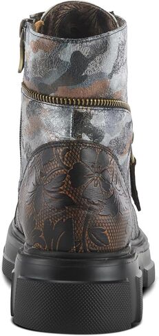 Spring Step L'Artiste Carnelian Booties for Women - Leather Ankle Boots with Lace-up and Zipper - Hand-Painted Womens Boots for Outdoor in Saudi Arabia
