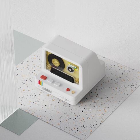 Vintage Cassette Player Style Bluetooth Speaker Tape Recorder Style Retro Bluetooth Speaker White Cute Look Creative Gift for Girls Good Bass Enhancement Loud Volume in Saudi Arabia