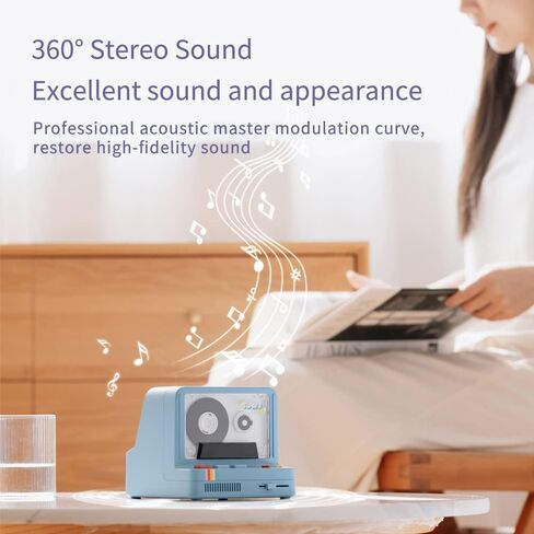 Vintage Cassette Player Style Bluetooth Speaker Tape Recorder Style Retro Bluetooth Speaker White Cute Look Creative Gift for Girls Good Bass Enhancement Loud Volume in Saudi Arabia