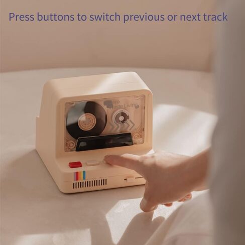 Vintage Cassette Player Style Bluetooth Speaker Tape Recorder Style Retro Bluetooth Speaker White Cute Look Creative Gift for Girls Good Bass Enhancement Loud Volume in Saudi Arabia
