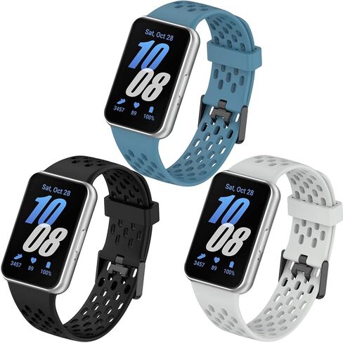 [3 عبوات] أشرطة متوافقة مع Samsung Galaxy Fit 3 Bands، أشرطة ساعة بديلة رياضية من السيليكون الناعم قابلة للتنفس لساعة Galaxy Fit3 الذكية للنساء والرجال in Kuwait