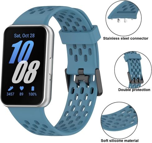 [3 عبوات] أشرطة متوافقة مع Samsung Galaxy Fit 3 Bands، أشرطة ساعة بديلة رياضية من السيليكون الناعم قابلة للتنفس لساعة Galaxy Fit3 الذكية للنساء والرجال in Kuwait