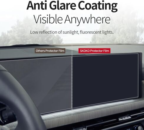 skoko [عبوة من قطعتين واقي شاشة عرض بانورامي واسع لـ EV9 KIA، مضاد للوهج غير لامع، واقي أمان، مضاد لبصمات الأصابع، ملمس ناعم، غطاء كامل in Kuwait