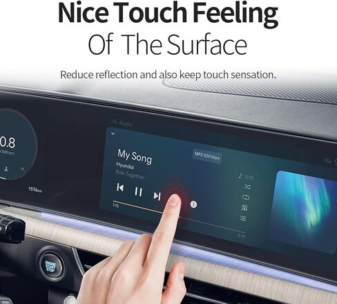 skoko [عبوة من قطعتين واقي شاشة عرض بانورامي واسع لـ EV9 KIA، مضاد للوهج غير لامع، واقي أمان، مضاد لبصمات الأصابع، ملمس ناعم، غطاء كامل in Kuwait