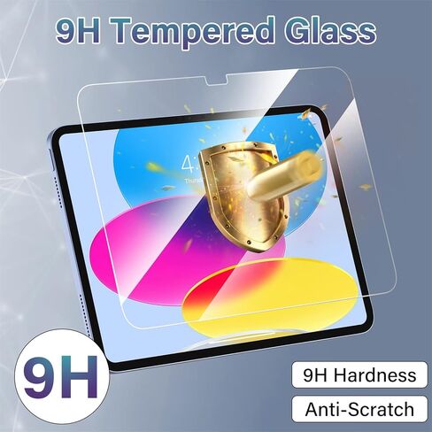 واقي شاشة Soke مكون من قطعتين لجهاز iPad الجيل العاشر (موديلات 10.9 بوصة 2022)، واقي فيلم من الزجاج المقسى متوافق مع A2696/A2757/A2777 10.9 بوصة الجيل العاشر in Kuwait