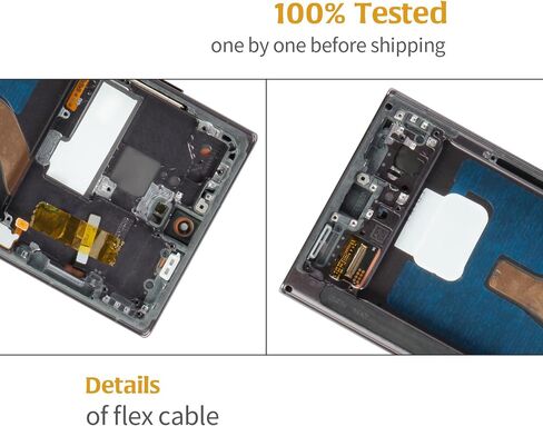 شاشة S22 Ultra 5G S908 6.78 بوصة OLED LCD + إطار أسود فانتوم (وليس OEM 6.8 بوصة) لهاتف Samsung Galaxy S22 Ultra 5G شاشة Lcd بديلة تعمل باللمس in Kuwait