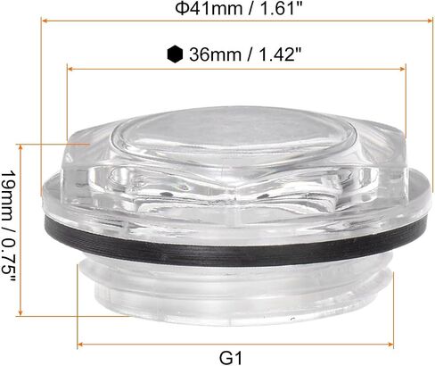 HARFINGTON 4pcs Air Compressor Oil Sight Glass G3/4 Male Liquid Level Gauge Plastic Hex Head Oil Indicator Window with O-Ring for Air Compressor Fittings Gearbox Tanks, Transparent in Saudi Arabia
