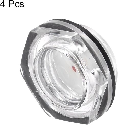 HARFINGTON 4pcs Air Compressor Oil Sight Glass G3/4 Male Liquid Level Gauge Plastic Hex Head Oil Indicator Window with O-Ring for Air Compressor Fittings Gearbox Tanks, Transparent in Saudi Arabia