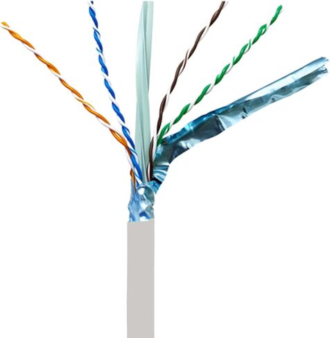 Elite Cat6A Shielded Riser (CMR)، 1000 قدم، FTP 23AWG، نحاس عاري صلب، 650 ميجاهرتز، سرعات 10 جيجابت، مدرج في قائمة UL، شهادة UL-LP، PoE عالي الأداء، بكرة كابل إيثرنت بالجملة، أبيض in Kuwait