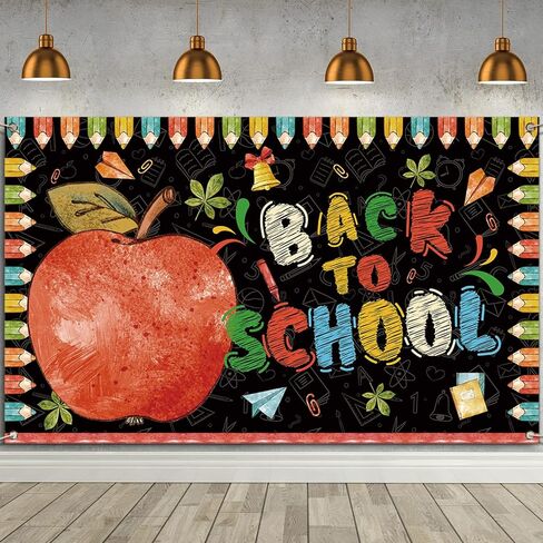 Back to School Photo Backdrop First Day of School Banner 1st Day of School Deocrations and Supplies for Home School Classroom Office in Saudi Arabia