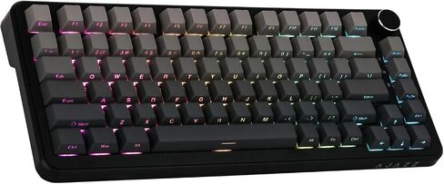 لوحة مفاتيح ميكانيكية لاسلكية مطورة مثبتة على حشية AJAZZ AK820 MAX، لوحة مفاتيح ألعاب BT5.0/2.4 جيجا هرتز/USB-C، مع بطانة من 5 طبقات، PCB مرن، لوحة FR4، مصابيح خلفية RGB لنظام Win/Mac (أسود) in Saudi Arabia