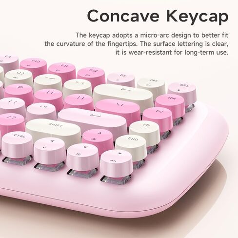 Cute Wired Mechanical Keyboard for Girls with White Backlit, 10 Lighting Effects, Portable 84-Key Round Keycaps Keyboard, Typewriter Style Retro Punk Gaming Keyboard (Milk Tea) in Saudi Arabia