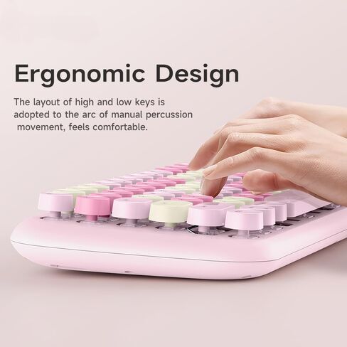 Cute Wired Mechanical Keyboard for Girls with White Backlit, 10 Lighting Effects, Portable 84-Key Round Keycaps Keyboard, Typewriter Style Retro Punk Gaming Keyboard (Milk Tea) in Saudi Arabia