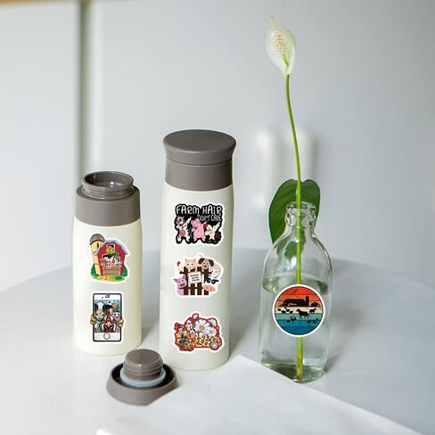 مجموعة 62 قطعة من ملصقات حيوانات المزرعة، ملصقات لاصقة مقاومة للماء من الفينيل الجمالية اللطيفة لزجاجة المياه، والكمبيوتر المحمول، والهاتف، ولوح التزلج، وسجل القصاصات، وهدايا الحائط للأطفال الصغار والمراهقين والبالغين لديكور مستلزمات الحفلات in Kuwait