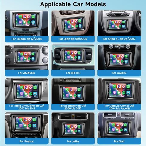 راديو سيارة 8 CORE 4G+64G مع CarPlay لاسلكي/Android Auto لسيارة VW Passat Jetta Golf Caddy EOS T5 Tiguan Skoda Seat، 7 بوصات 1280 * 720P IPS شاشة تعمل باللمس ستيريو Android 13 GPS WiFi Bluetooth DSP Camera in Saudi Arabia