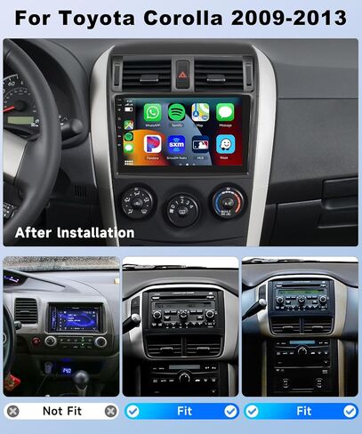 【8Core 6+128G】 لسيارة Toyota Corolla 2009-2013 Android Car Stereo Wireless Carplay Android Auto، 9 بوصة HD 1280 * 720P IPS شاشة لمس راديو GPS WiFi DSP صوت بلوتوث 5.0 SWC كاميرا احتياطية in Saudi Arabia