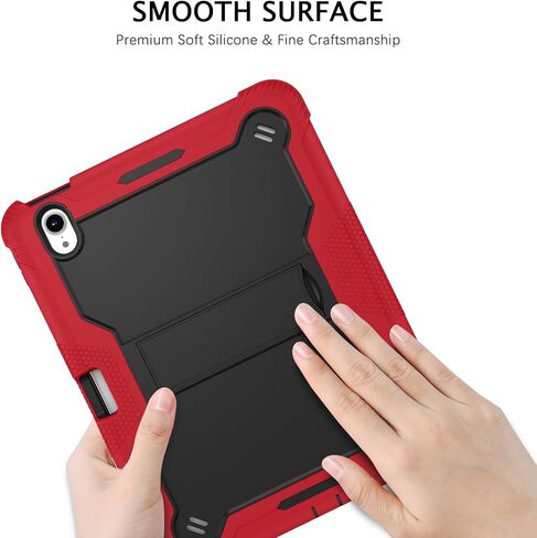 حافظة BENTOBEN لجهاز iPad Air 11 بوصة M2 2024، حافظة iPad Air الجيل السادس مع مسند، حافظة iPad Air 5th/iPad Air الجيل الرابع مع حامل أقلام، غطاء تابلت واقٍ شديد التحمل مقاوم للصدمات 3 في 1، أحمر + أسود in Saudi Arabia