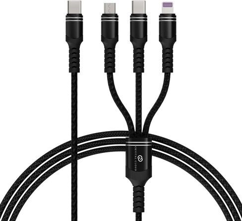 كابل شحن متعدد PD USB C كابل شاحن سريع سلك مجدول من النايلون 3 في 1 C إلى موصلات C/Micro/الهاتف المتوافقة مع الكمبيوتر المحمول/الكمبيوتر اللوحي/الهاتف in Saudi Arabia