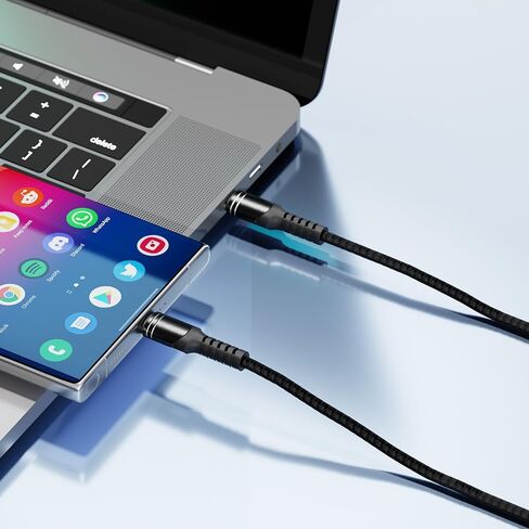 كابل شحن متعدد PD USB C كابل شاحن سريع سلك مجدول من النايلون 3 في 1 C إلى موصلات C/Micro/الهاتف المتوافقة مع الكمبيوتر المحمول/الكمبيوتر اللوحي/الهاتف in Saudi Arabia