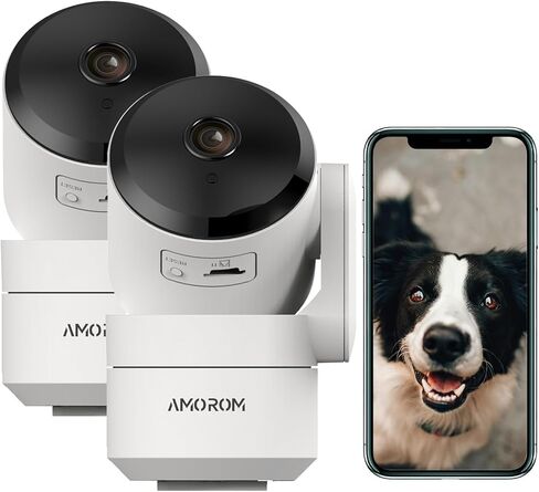 كاميرا أمان منزلية WiFi، عبوتان من الكاميرا الداخلية السلكية مع مسار الحركة، صوت ثنائي الاتجاه، وضع الخصوصية، رؤية ليلية، بطاقة Micro SD / تخزين سحابي، دعم Alexa (مستعمل) in Kuwait