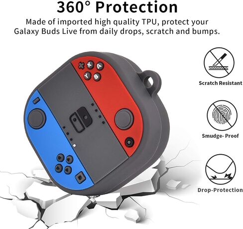 QINGQING Switch Case Compatible with Samsung Galaxy Buds 2 Pro Case (2022) / Galaxy Buds 2 (2021) / Galaxy Buds Pro (2021) / Galaxy Buds Live Case, Cute 3D Cartoon for Kids Girls Teens Boys in Saudi Arabia