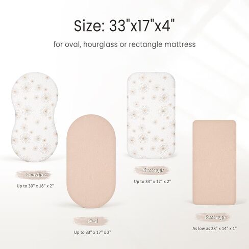 Muslin Bassinet Sheets Baby: Cotton Bassinet Sheets Fitted for Boys and Girls - Bassinet Sheets for Oval Rectangle or Hourglass Mattress(Autumn Leaf) in Kuwait