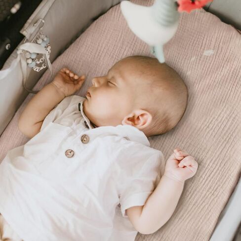 Muslin Bassinet Sheets Baby: Cotton Bassinet Sheets Fitted for Boys and Girls - Bassinet Sheets for Oval Rectangle or Hourglass Mattress(Autumn Leaf) in Kuwait