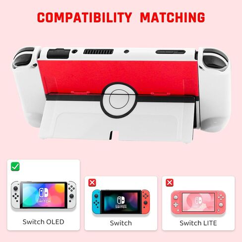 HYPERCASE for Nintendo Switch Accessories Bundle Storage Kit, with Portable Switch Carrying Case Bag, Hardshell TPU Protective Cover Skin for NS, HD Screen Protector and 2 Thump Caps - Red & White in Saudi Arabia